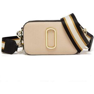 Women's Cream Crossbody Small Thick Strap Multi Functional Clutch Shoulder Bag